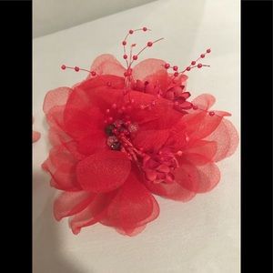 Red Brooch and or Hair/Hat Clip